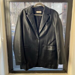 Large leather blazer jacket